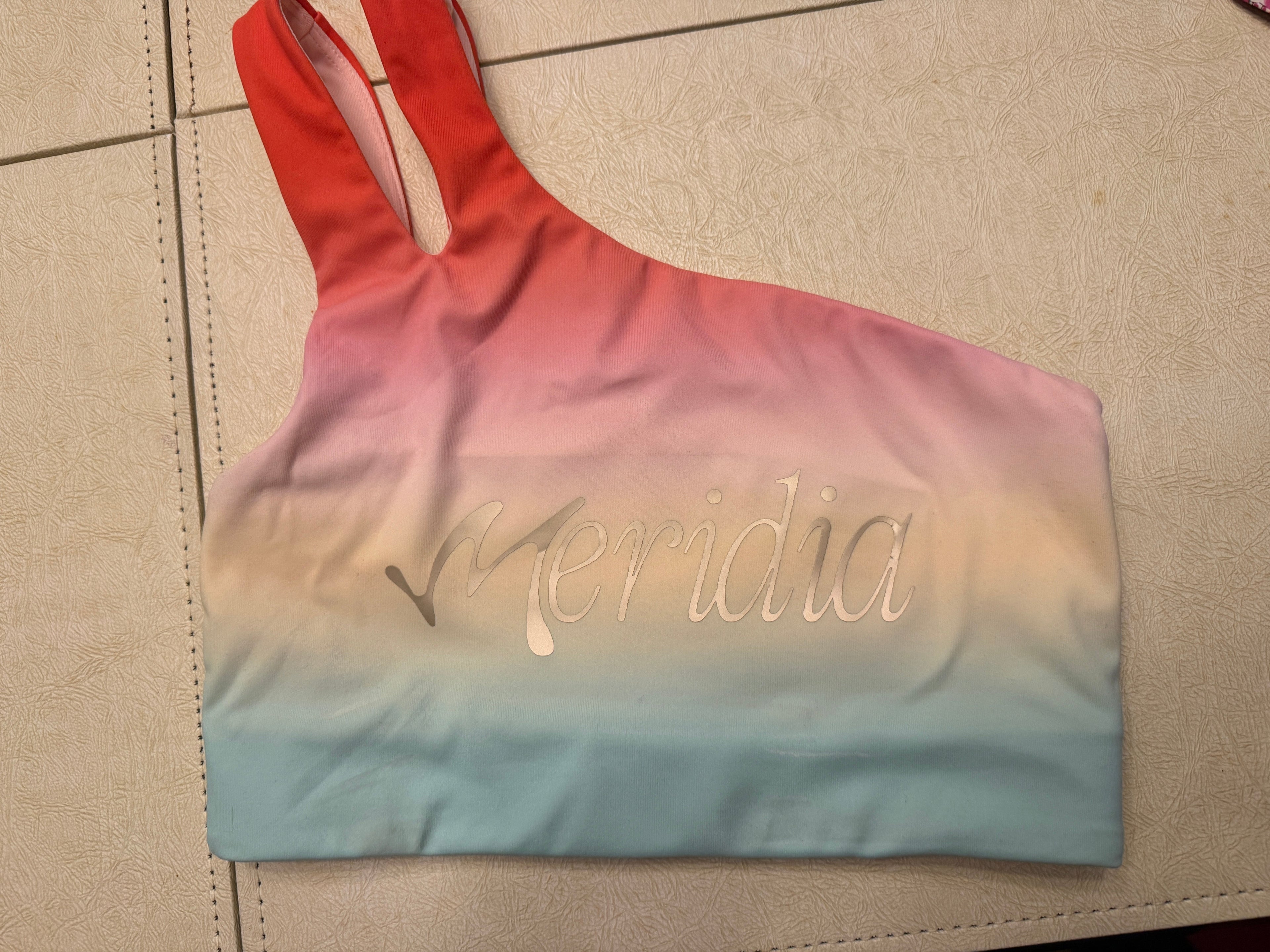 Asymmetrical Meridia sports bra